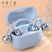 蓝色蝴蝶耳夹式 耳机钻扣适用华为freeclip2耳饰耳夹扣装 饰扣配饰