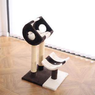 拼色毛绒小型猫窝猫跳台猫爬架一体剑麻猫抓柱高品质