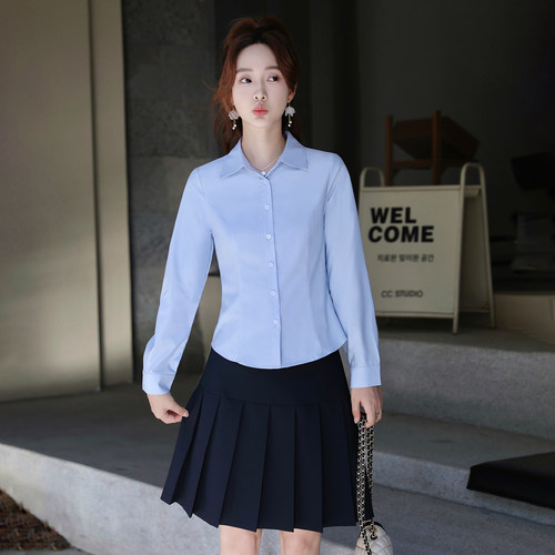 小个子短款修身收腰衬衫