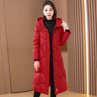 反季清仓羽绒服女中长款加厚时尚气质高端修身过膝外套