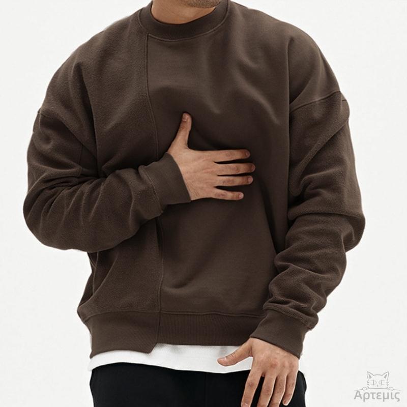 卫衣男韩宽松大码毛圈拼接长袖运动外套Men large sports sweater