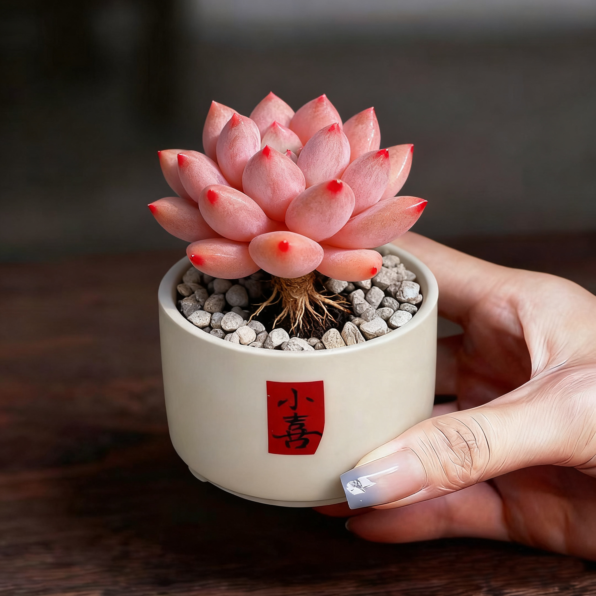 多肉植物小盆栽红宝石红灯红蜻蜓室内盆栽绿植防辐射带盆带土