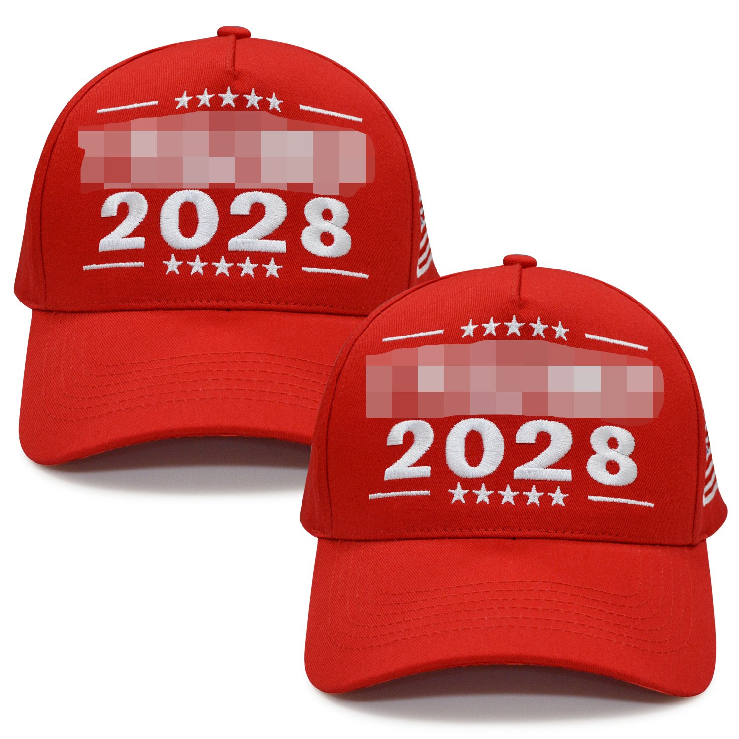 新款美国 国旗刺绣棒球帽2028小红帽纯棉帽子可调节高档外贸帽子