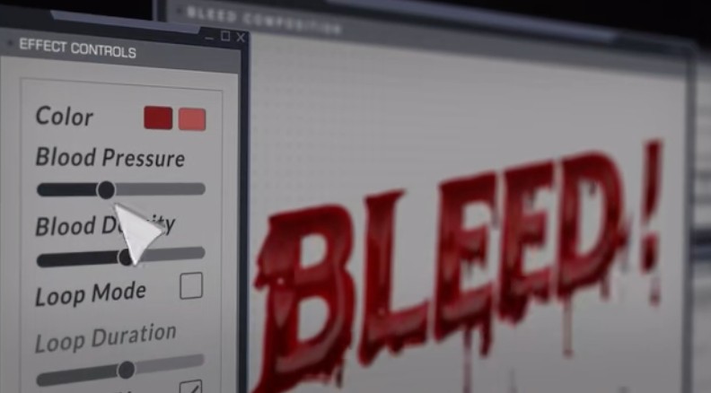 中文汉化AE脚本插件工具-文字标题滴血流血电影特效 Bleed1.2.0