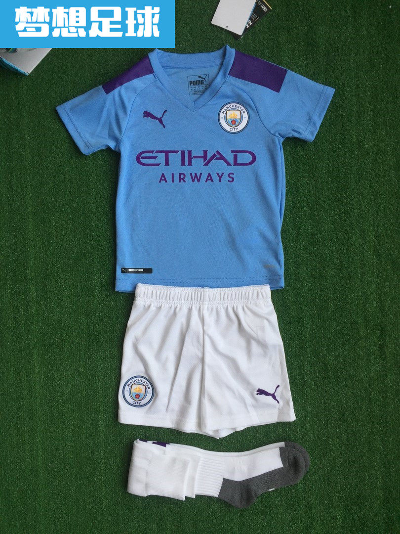 足球曼彻斯特城赛季主场儿童套装