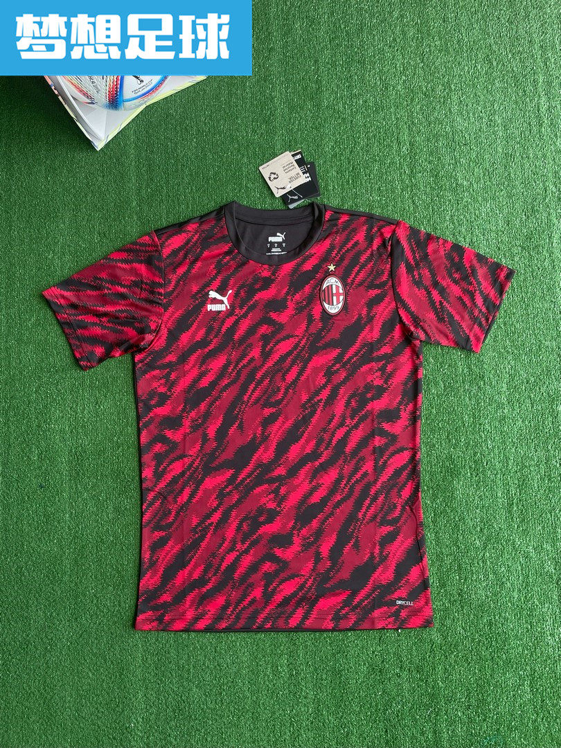 【梦想足球】ac米兰 2021赛季球员版热身短袖训练球衣 758639