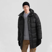 抗寒锁温户外防水冬季 外套 男子连帽加厚保暖百搭面包羽绒服中长款