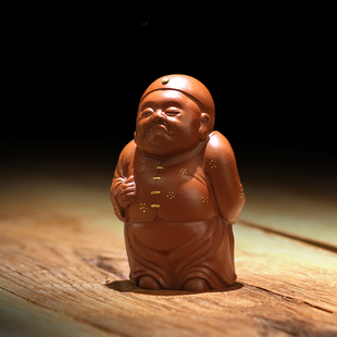 御青堂宜兴雕塑 徐峰紫砂全手工茶宠茶玩 土豪财主 把件地主老财