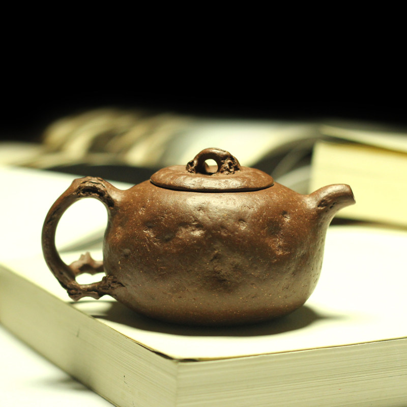 御青堂 宜兴 刘景紫砂景人陶艺 黄城纯手工树桩供春壶 老紫泥茶壶