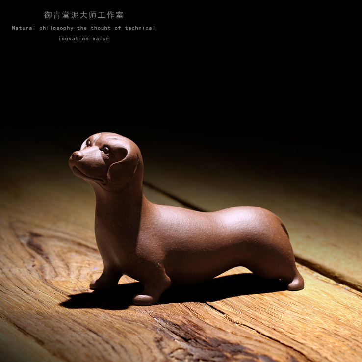 宜兴紫沙徐峰全手工摆件小狗茶宠