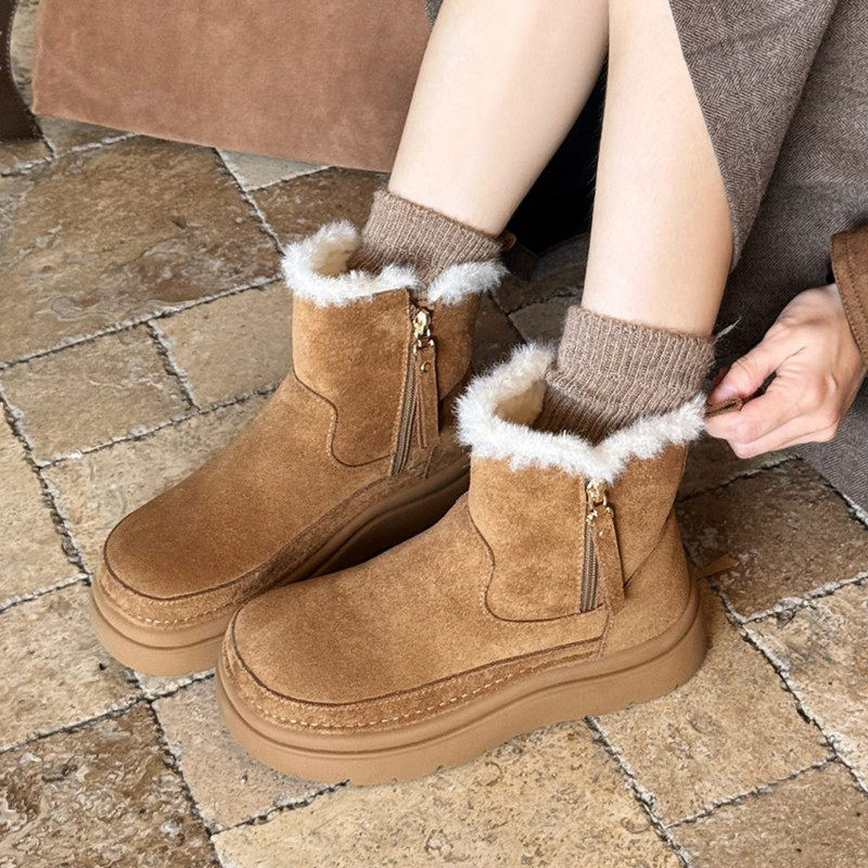 厚底雪地靴女短筒马丁靴2025冬季新款加绒加厚保暖棉鞋防滑大棉靴,女鞋,时尚雪地靴,淘宝优惠券,粉丝福利购,淘宝优惠卷