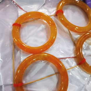 源头珠宝玉石冰种翠玉翡翠手镯黄翡帝王黄鸡油黄圆条手镯玉镯福镯