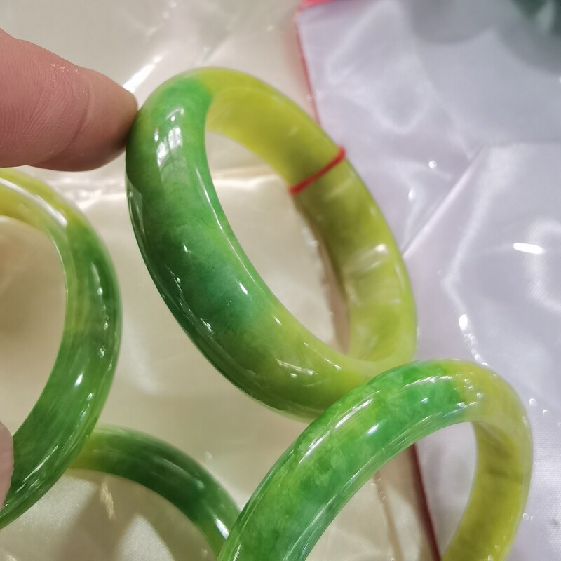 缅甸翡翠正圈女款冰糯种芙蓉绿飘绿平安镯翡翠玉石手镯福镯平安镯