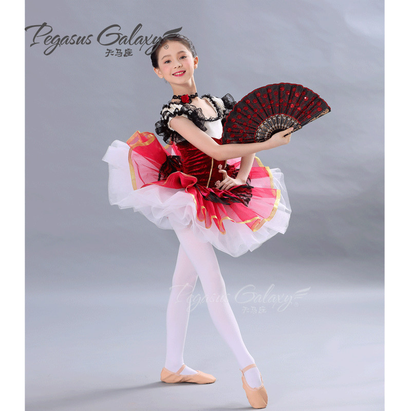 天马座纱裙儿童女童礼服宫廷风芭蕾舞蹈裙蓬蓬舞裙表演舞台装2747