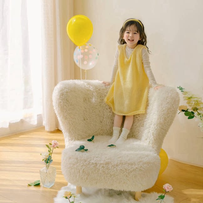 影楼新款儿童主题服装女童穿搭套装春季黄色背带裙儿童背心甜美