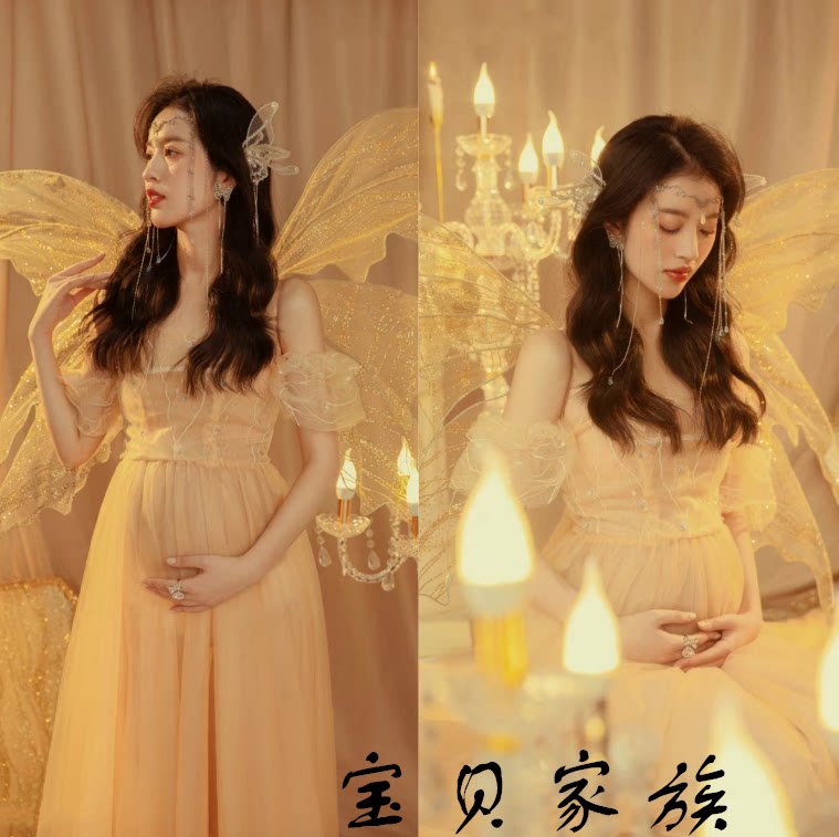 影楼梦幻精灵仙子主题大肚妈咪性感艺术唯美天使拍照摄影礼服裙
