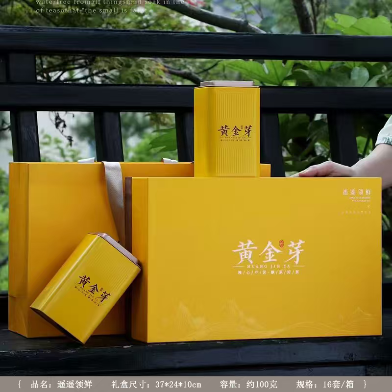 新品100g二两黄金芽包装盒空礼盒礼品盒茶叶盒江浙沪皖包邮送内袋