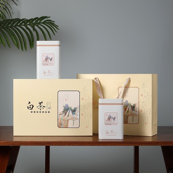 新品250g白茶包装盒空礼盒茶叶盒铁盒礼品盒珍珠棉内衬送内袋包邮
