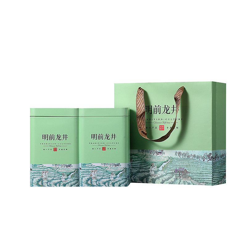 2026新品125g-250明前龙井包装盒铁罐茶叶罐茶叶盒礼品盒铁盒包邮