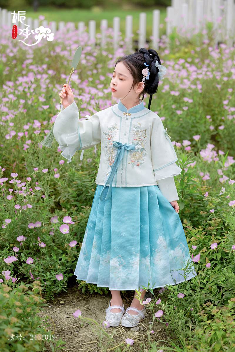 YCF女童汉服2025儿童新款古风超仙马面套装春秋明制长裙古装唐装