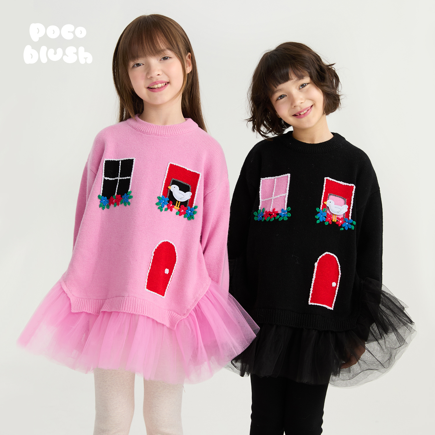 【窗台上的音乐会】网纱毛衣女童