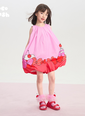 pocoblush【蝴蝶结与蛋糕】连体裤裙女童夏季新款高支数棉背心裙