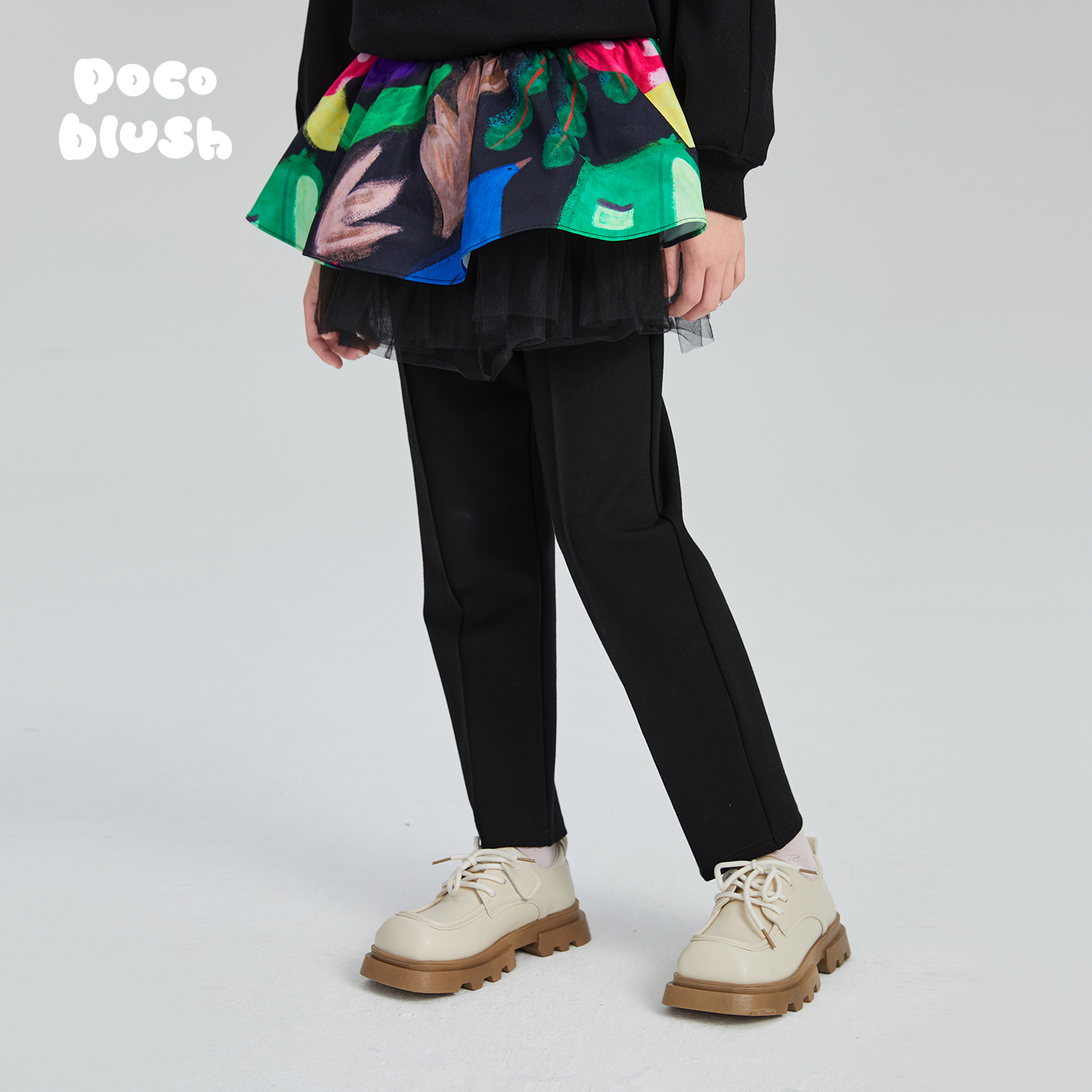 pocoblush松鼠勇士网纱裤假两件