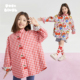 陶瓷纽扣手绘衬衫 两面穿外套女童春夏款 樱桃小格子 pocoblush
