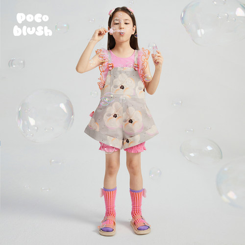 pocoblush香水泡泡背带短裤