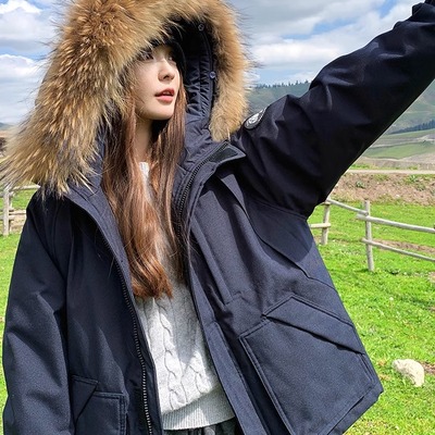 记忆常规立领工装毛领