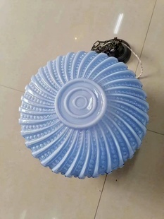 老上海蓝色玻璃老吊灯 2024008 客餐厅怀旧复古吸顶灯 直径45cm