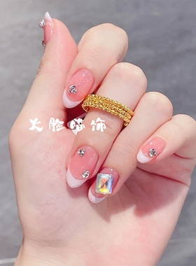 碎金子蹦迪珠三圈戒指弹力记忆爆闪金色绕圈可调节时尚轻奢指环