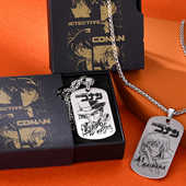 侦探少年动漫周边项链柯南怪盗基德钛钢灰原哀牌礼物吊坠男女挂件