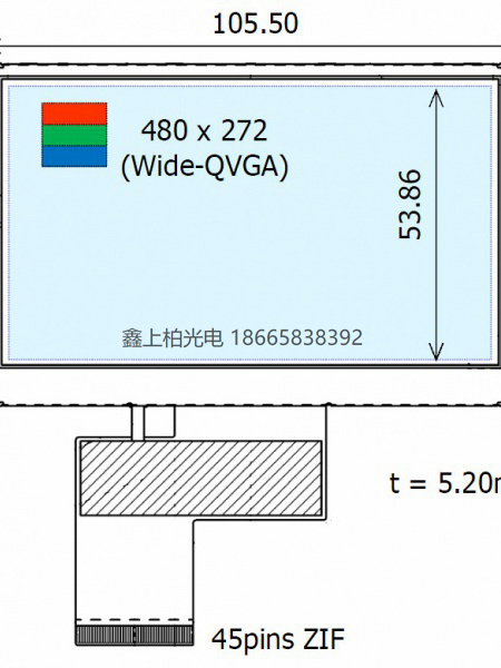 COM43H4N44ULC-Ortustech 4.3 inch液晶屏   全新原装 现货