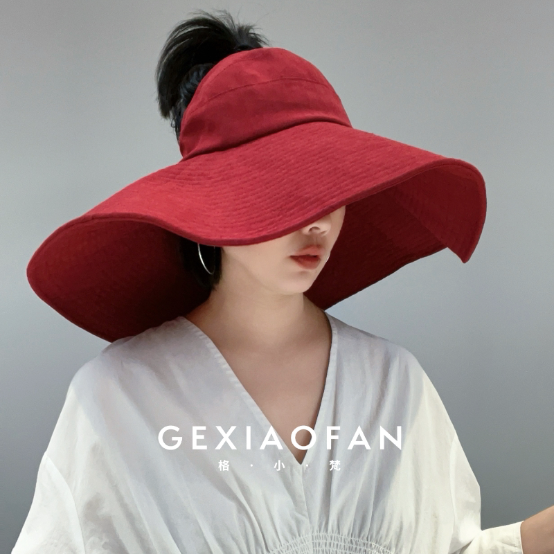 格小梵&middot;正品春夏新款大帽檐时尚百搭美人蕉半空顶遮阳防晒渔夫帽