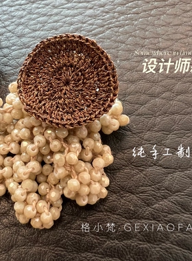 纯手工钩织耳环女小众设计感耳饰