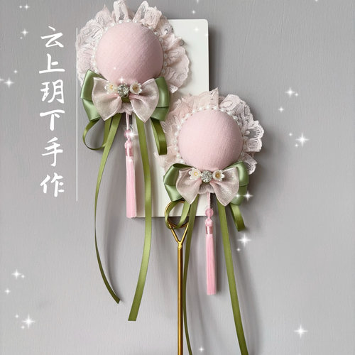 现货原创中华娘发包汉服配饰古风流苏粉绿色蝴蝶结发饰Lolita发夹