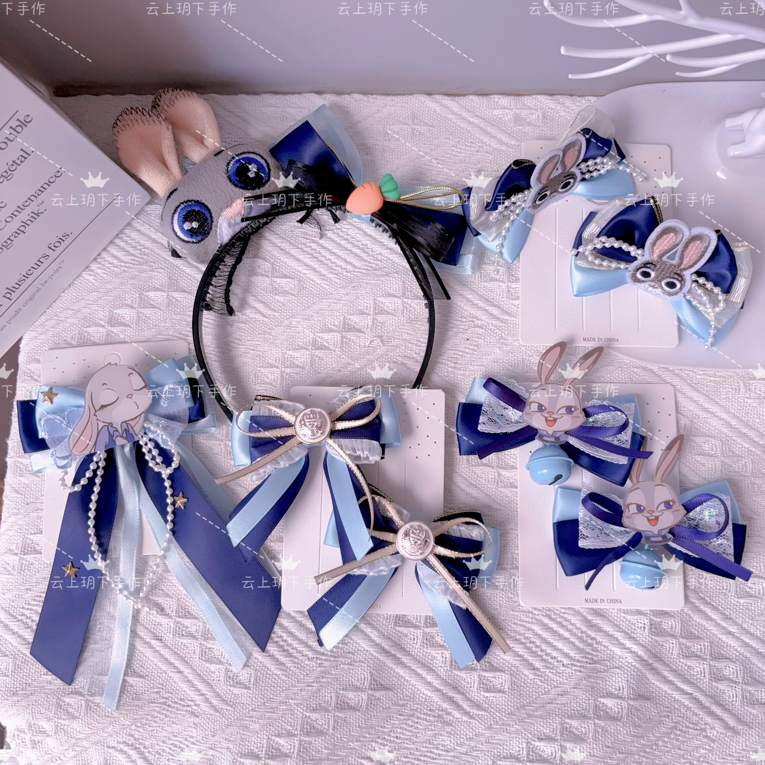 儿童夏季朱迪头饰女童兔子警官发饰洛丽塔头夹小女孩可爱发卡发箍