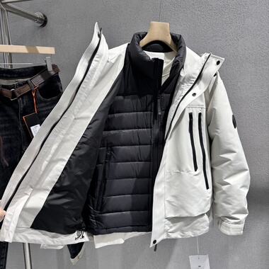 男士羽绒服活里活面内胆可脱卸2025冬季新款90鸭绒冲锋衣外套男