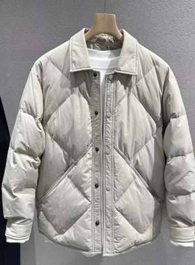 男士轻薄款衬衫式羽绒服2025冬季新款青年流行翻领短款90鸭绒外套