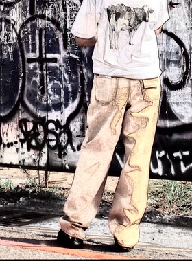 美潮原创SS24 GRASSFED TEE 奶牛动物图案印花圆筒宽松短袖T恤