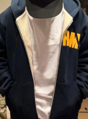 华夫格24FW ARC THERMAL LINED ZIP UP HOODED贴布字拉链连帽卫衣