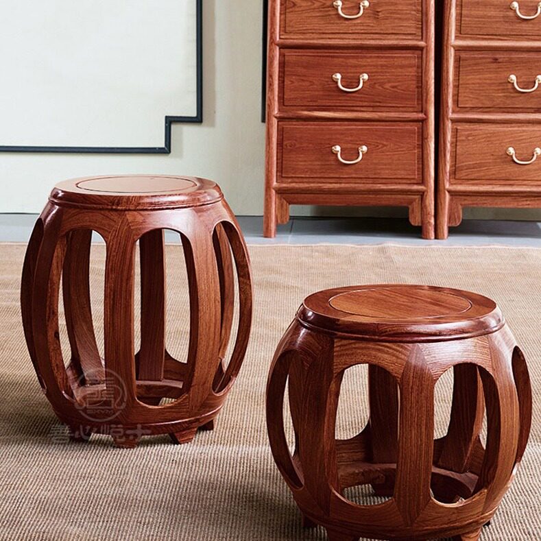 善心悦木红木家具刺猬紫檀纯花梨木实木移动茶几矮凳古墩古凳鼓凳 红木家居体验馆 淘优券