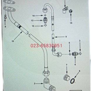 pipe 康明斯柴油机涡轮增压器回油管接头3417699 Connect the oil