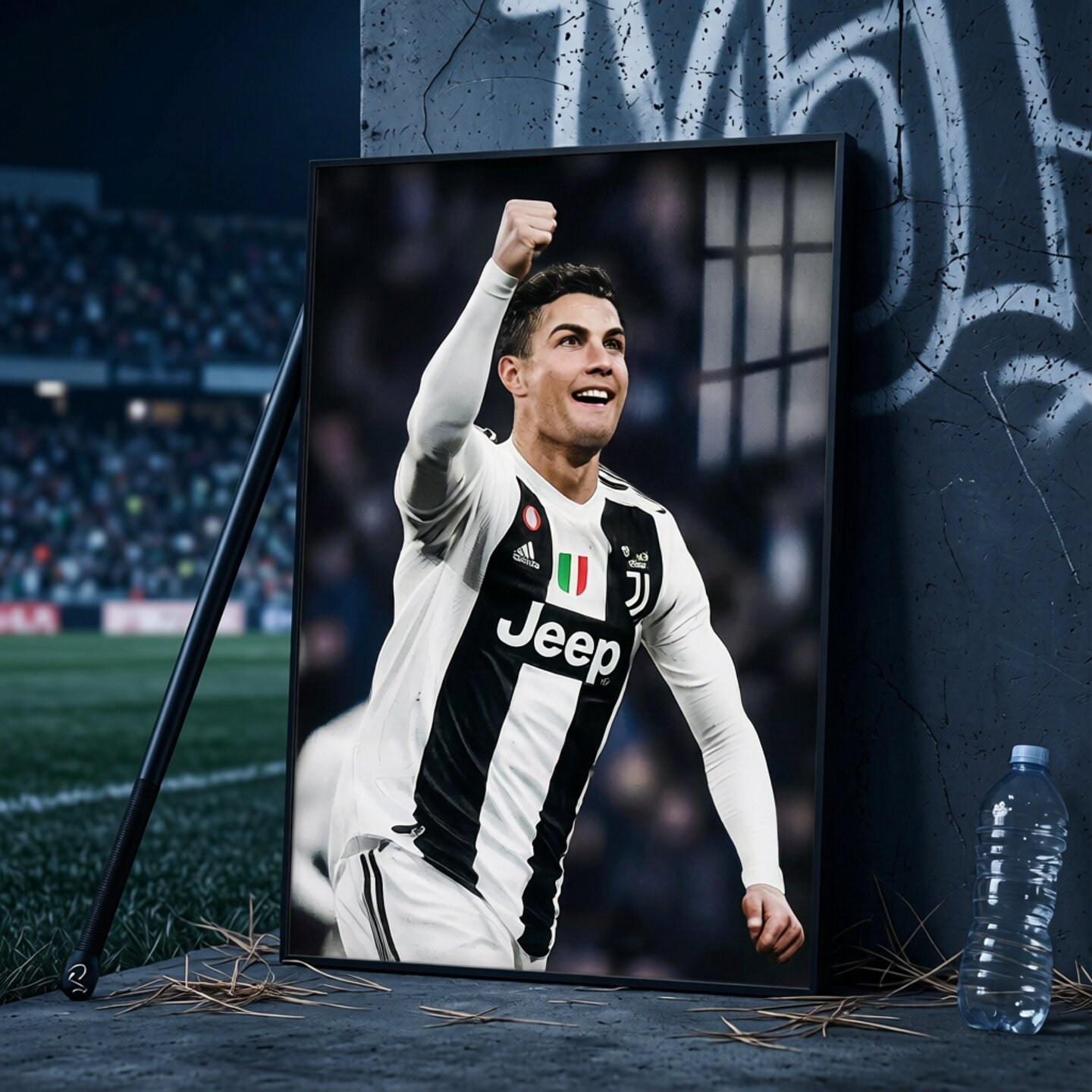 C罗足球明星装饰画现代简约卧室客厅挂画Jeep主题体育海报挂画