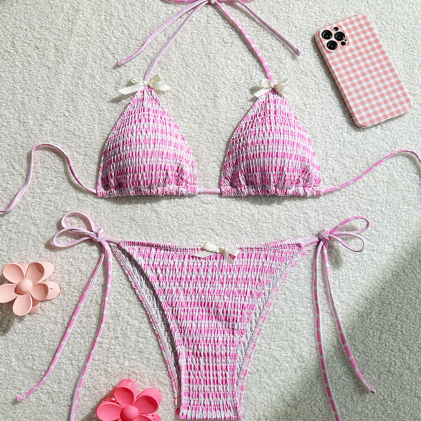 打揽性感系带三角杯比基尼女士海边沙滩bikini swimsuit women91,运动/瑜伽/健身/球迷用品,比基尼,淘宝优惠券,粉丝福利购,淘宝优惠卷