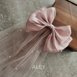 高端定制手工儿童发饰进口材料轻奢花童生日公主头饰成人领证头纱