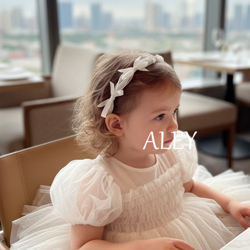 ALEY春夏甜美蝴蝶结网纱公主发箍