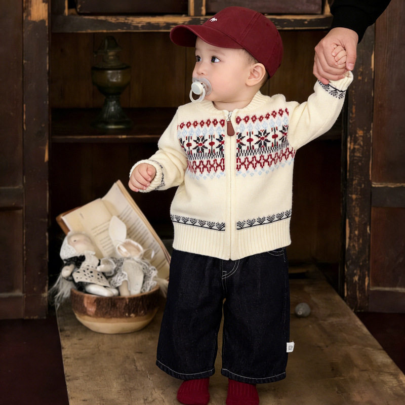 婴幼儿早春韩系套装春季宝宝复古费尔岛刺绣毛衣小童时尚针织开衫,童装/婴儿装/亲子装,毛衣/针织衫,淘宝优惠券,粉丝福利购,淘宝优惠卷