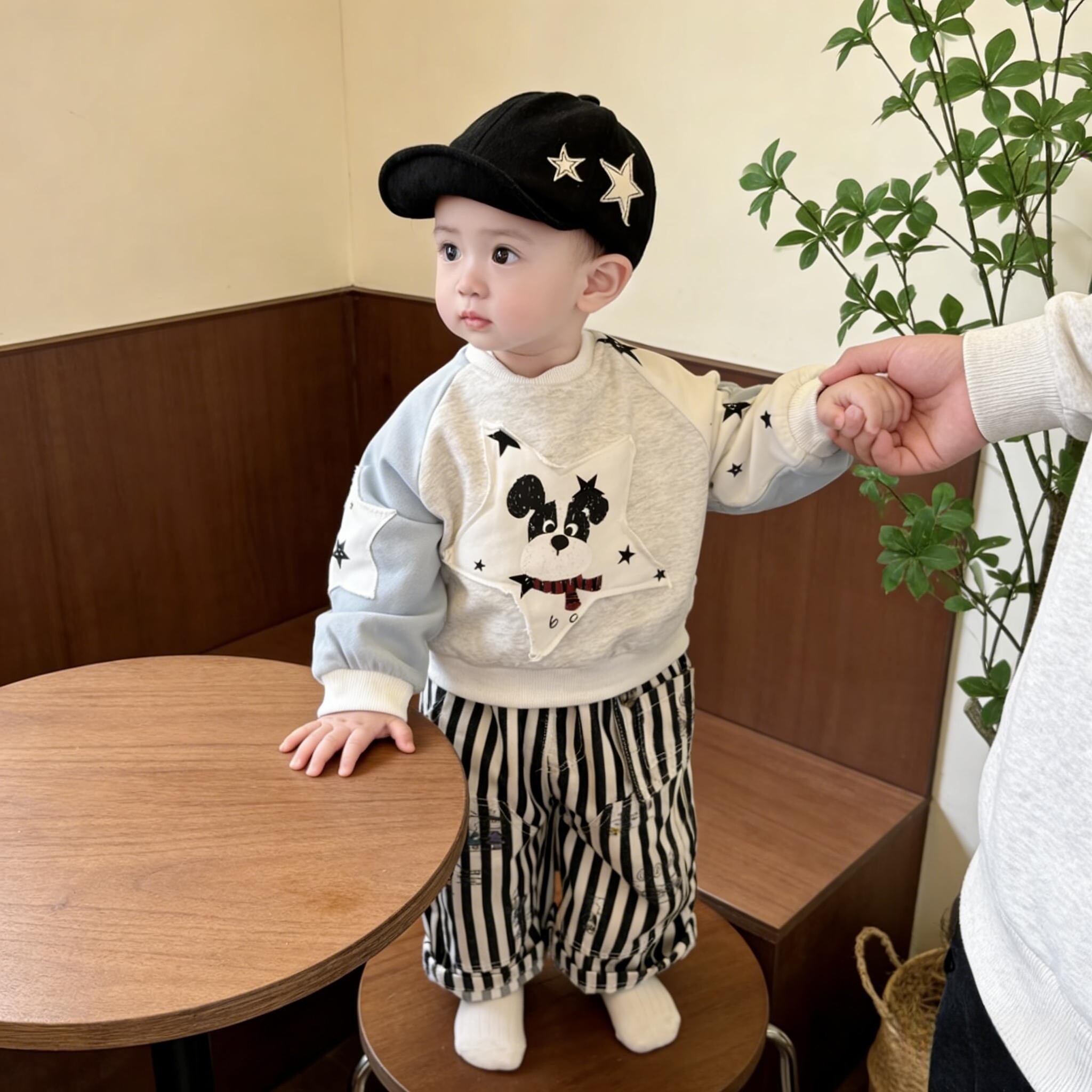 春装男宝2026新款可爱超萌韩系穿搭宝宝衣服春秋休闲卫衣裤子套装